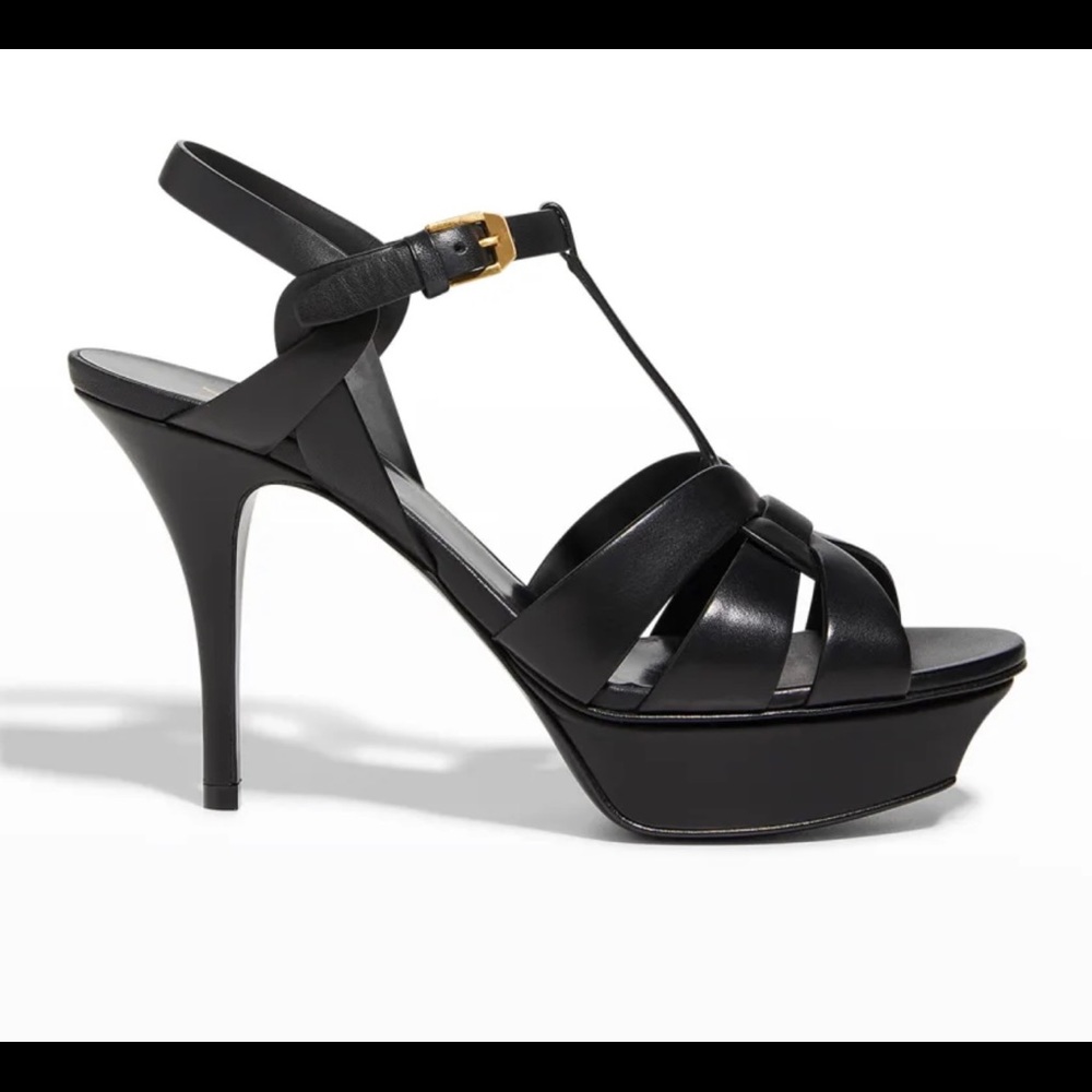 YSL Leather Platform Sandals Size 36